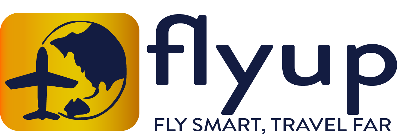 flyup logo: FLY SMART, TRAVEL FAR